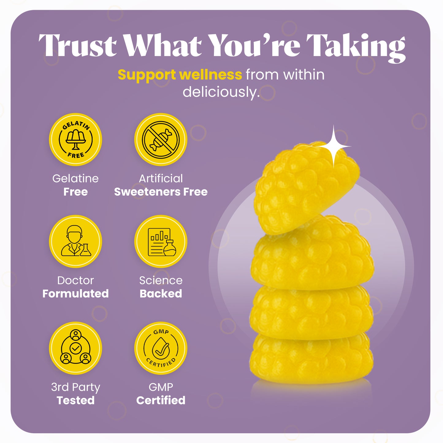 Femmzy Vaginal Probiotic Gummies for Women – Supports Vaginal Health, pH Balance, Intimate Flora, Odour Control & Gut Health – Pineapple Flavour – Vegan, Keto & Paleo Friendly –  Non-GMO - 60 Gummies with Vitamin C & Calcium